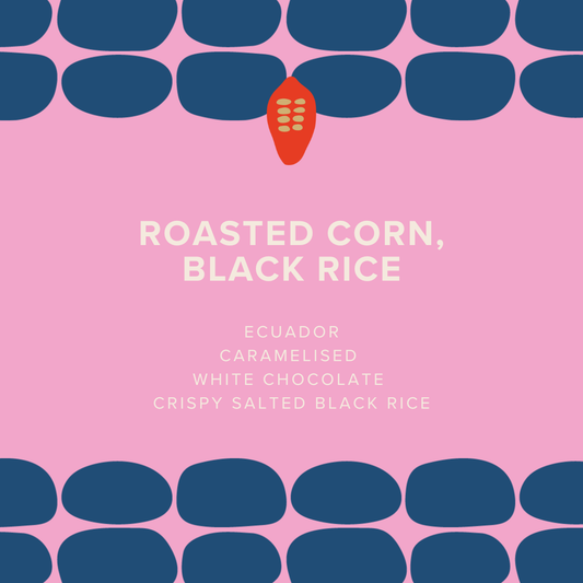 Roasted Corn, Black Rice (33% Caramelised White)